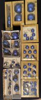 XXL Weihnachtsdeko Set Blau Gold Glas Christbaumschmuck