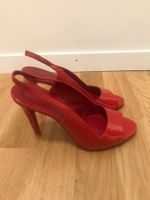 BALENCIAGA Red Patent Leather Slingback Sandals Pumps Gr. 38