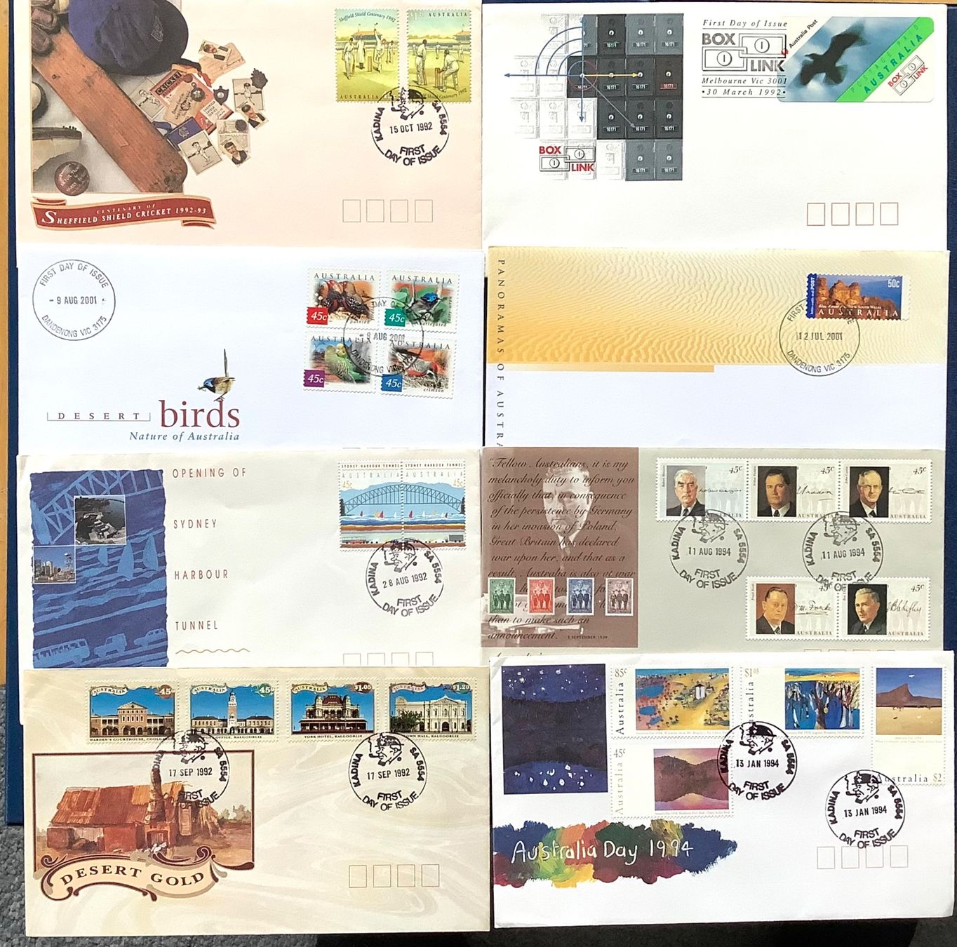 Tutti i francobolli: 1992 - 2001  / Australien FDC - 8 Div .Kompl. Sätze – Nuovo (secondo la descrizione) da Liestal venduto da Skunk02