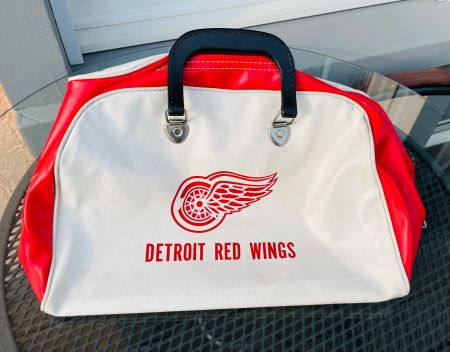 Kleine Vintage Ledertasche Detroit Red Wings