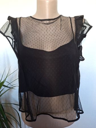 Top en Tulle Plumetis TRAFALUC – Effet Bustier – NEUF–Gr. L