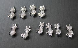 Nail Art Nageldesign Katze Strasssteine Glitzer Nägel Cat