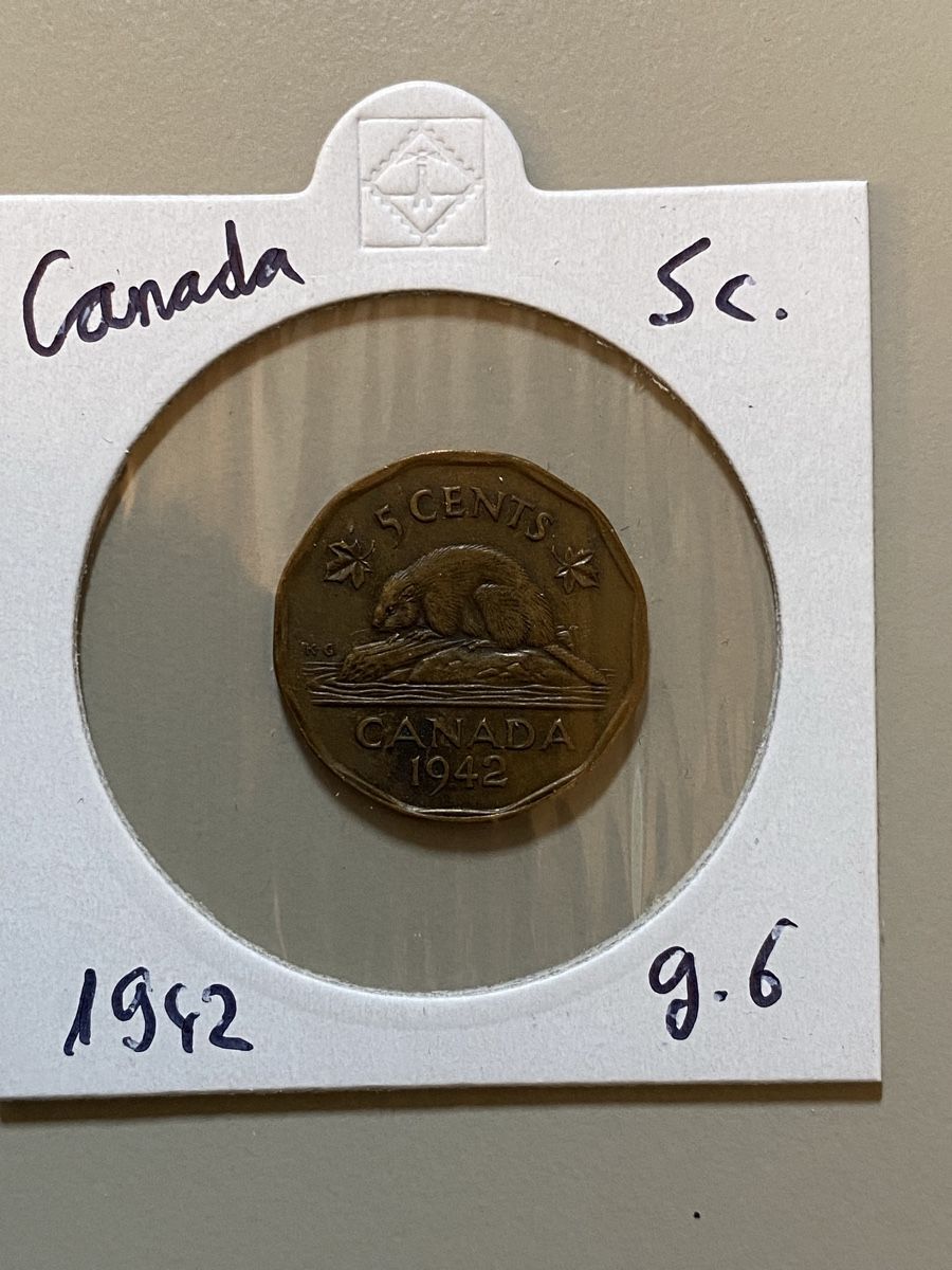 Alle Münzen: Canada - 5 cents - 1942 - Georges 6  – Gebraucht aus Payerne von Mike1682