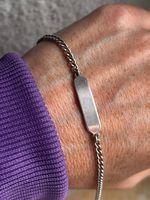 Silberarmband mit Gravur-Platte (20cm)