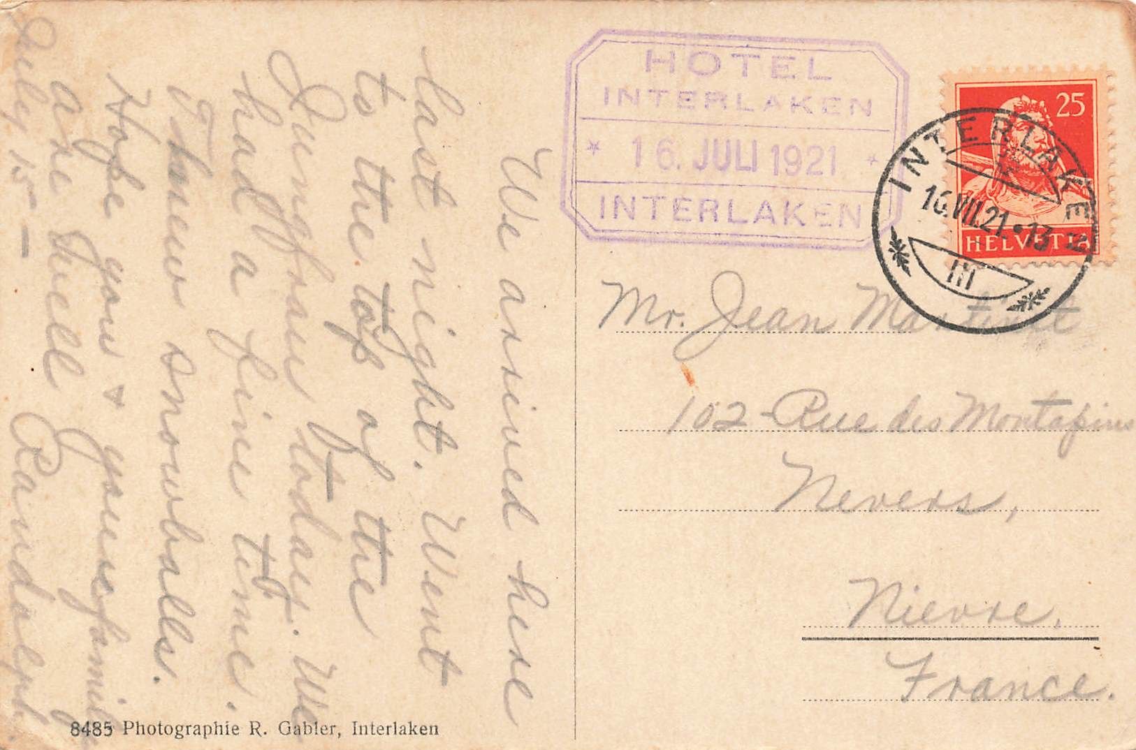 Cartoline postali: Interlaken höheweg – Usato da Biasca venduto da Blenio71 1