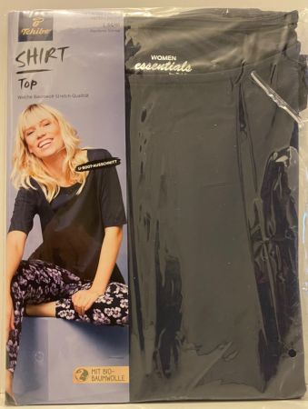 T-shirt Top femme Essentials by Tchibo, navy, taille L 44/46