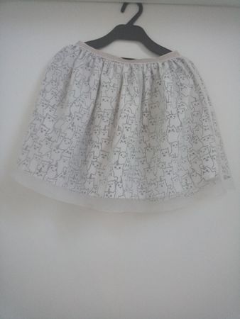 H&M Mädchen Rock Gr. 122/128 mit Katzen Muster, Tüll