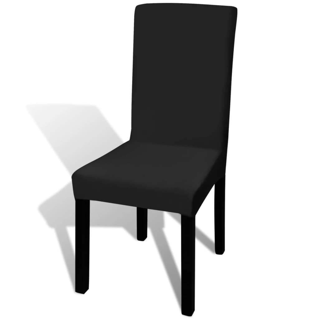 Vidaxl Sedie: vidaXL Stretch-Stuhlhussen Gerade 4 Stk. Schwarz – Nuovo e nell'imballaggio originale da Baar venduto da vidaxl 1