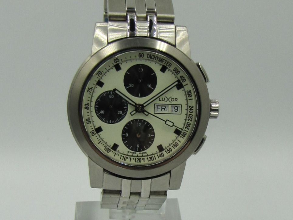 Stainless Steel Uhr Luxor Swiss LUXOR, Chronograph ETA 7750 Mit