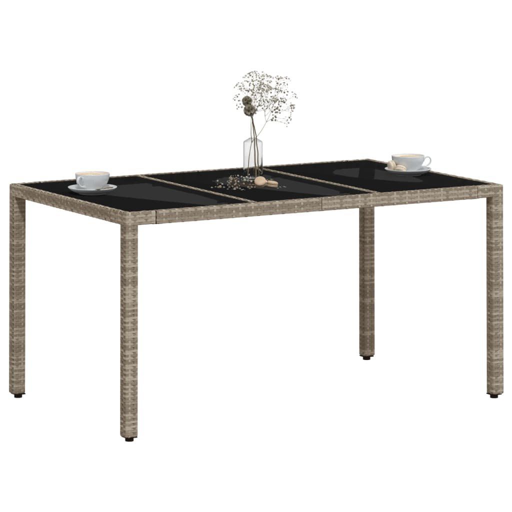 Vidaxl Tavoli: vidaXL Gartentisch mit Glasplatte Hellgrau 150x90x75 cm – Nuovo (secondo la descrizione) da Bonstetten venduto da SurpriseShop 1