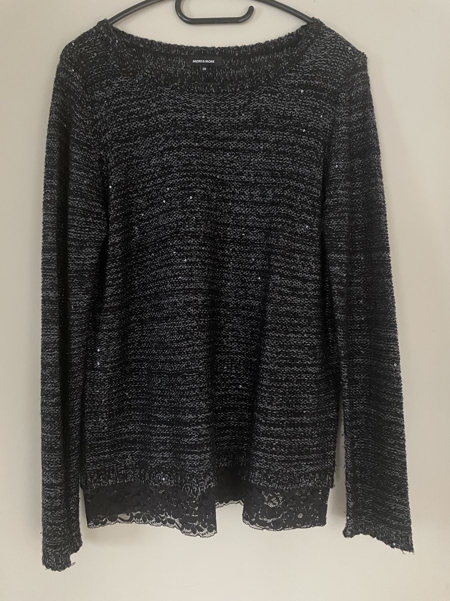 More & More Pullover & Sweatshirts: Damen Pullover More & More schwarz glitzernd Grösse 38 – Gebraucht aus Münchenstein von Kapris
