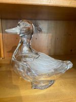 Vintage, Anna Hütte Bleikristall Enten Schale mit Deckel