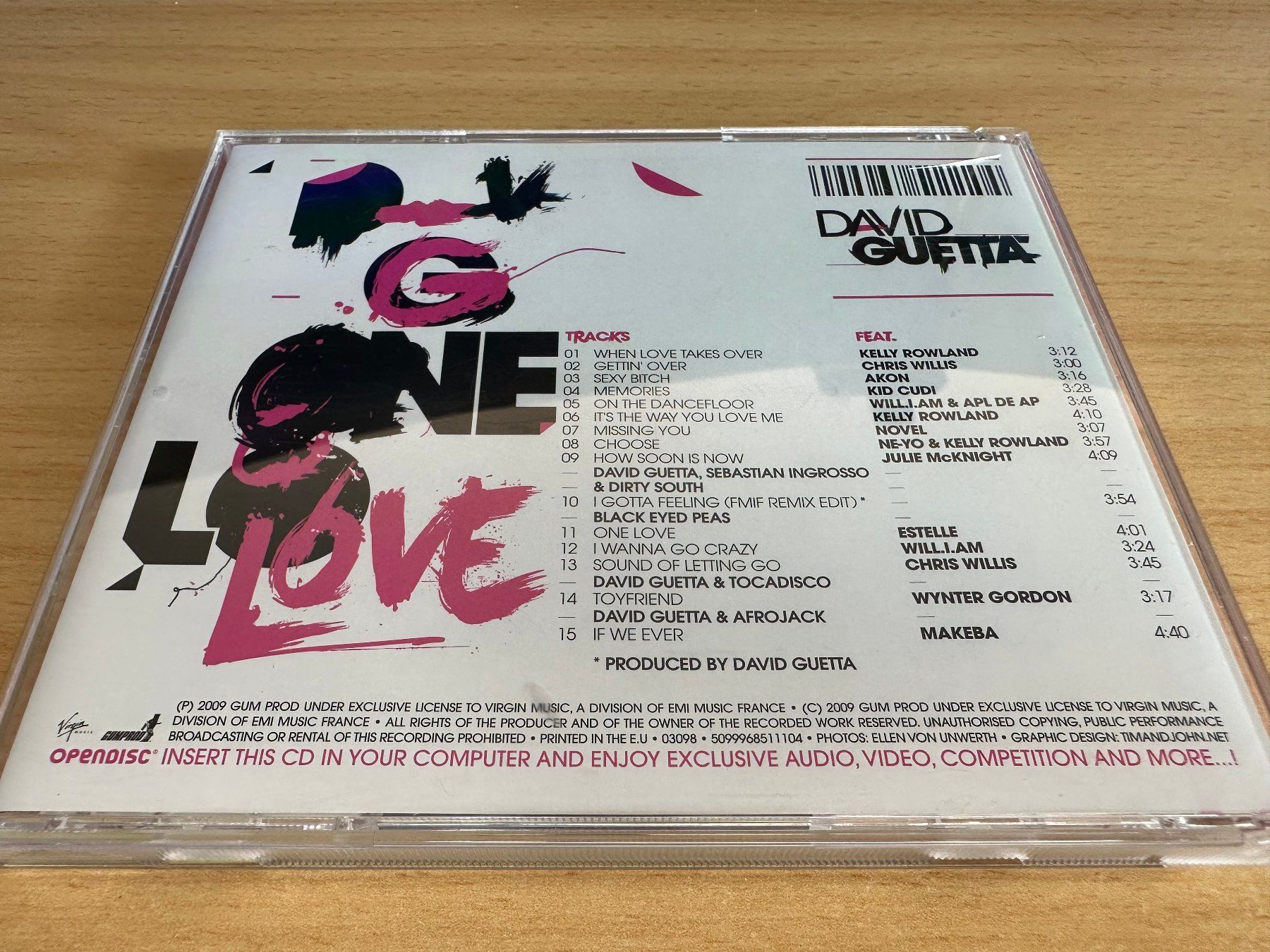 CD: David Guetta – One Love – Usato da Rikon im Tösstal venduto da Alpenmutz 1