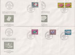 PP 1959 Komitee FDC, B91-B95, Mineralien + Versteinerungen