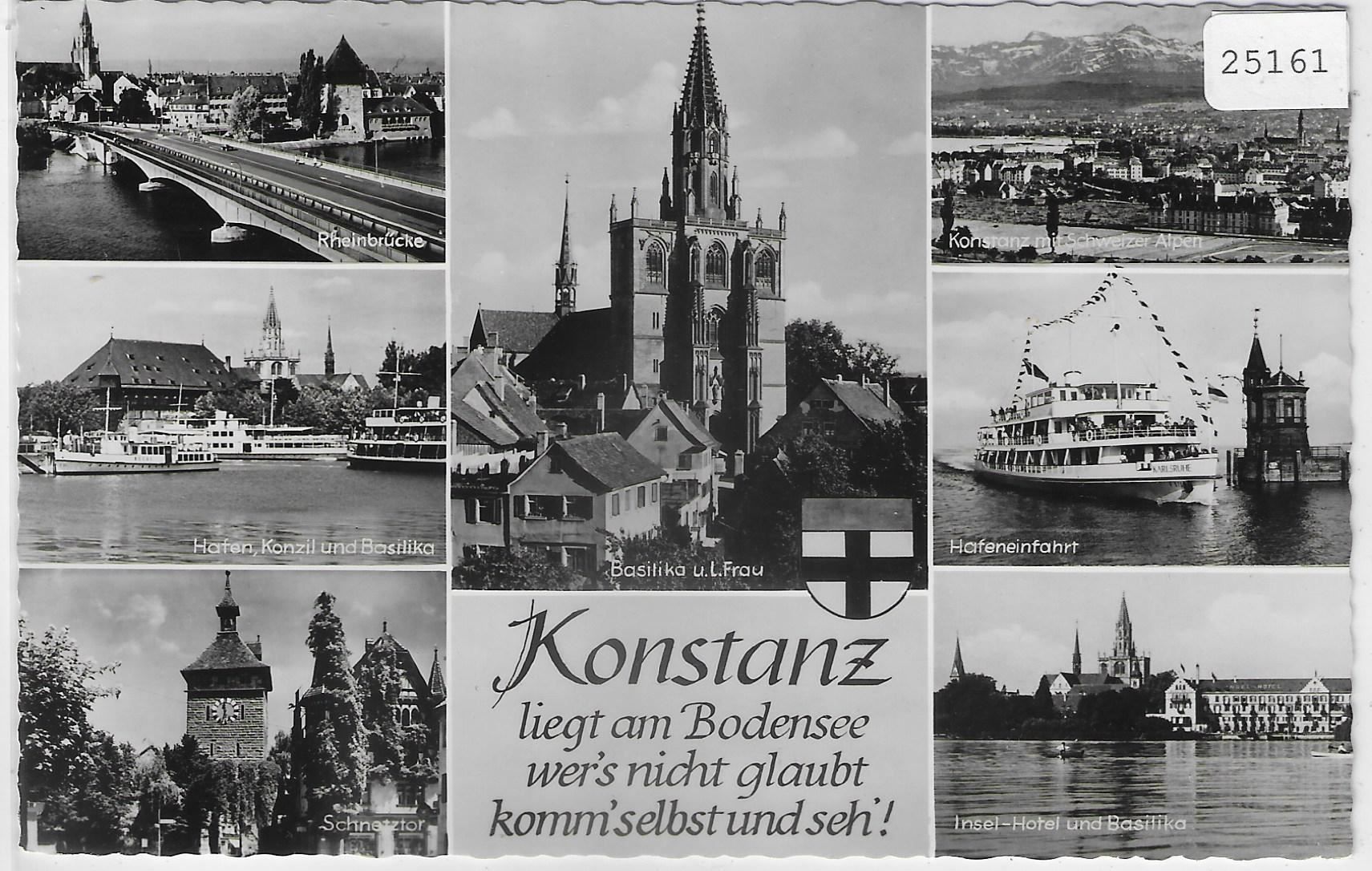 Cartoline postali: Konstanz - Hafenpartie, Rheinbrücke, – Antico da Ettingen venduto da Kartenplanet