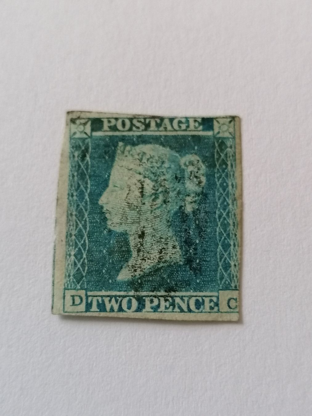 Alle Briefmarken: Two pence blue 1841, Platte 4  – Gebraucht aus Happerswil von tschergi