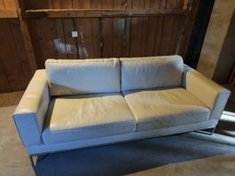 Kunstleder Sofa+Sessel in weiss, Gratis!
