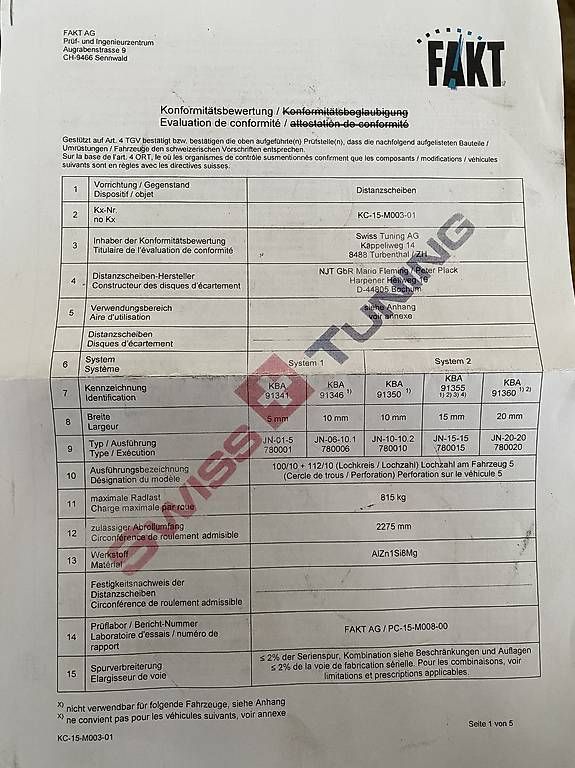 Tutti pezzi di ricambio auto: Distanzscheiben 5mm / 5x112 – Usato da Strengelbach venduto da Alan030 1