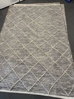 Teppich Baumwolle beige mit Rautenmuster