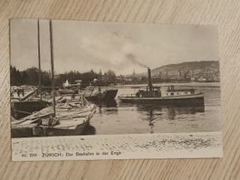 Alte PK / Zürich - Der Seehafen in der Enge Gelaufen 1920