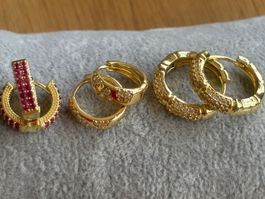 Luxus Elegante Ohrstecker Ohrschmuck  Farbe: Gold Zirkonia