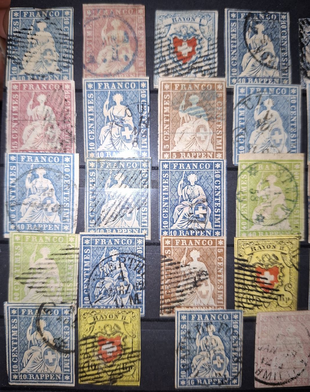 Tutti i francobolli: Strubel / Rayon Lot 45 Stk. – Usato da Balgach venduto da SIMEON27 1
