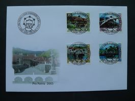 2003 Nr. B280-B283 auf FDC mit ET-Vollstempel