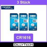 Renata CR1616 Lithium Knopfzellenbatterie - 3 Stk.