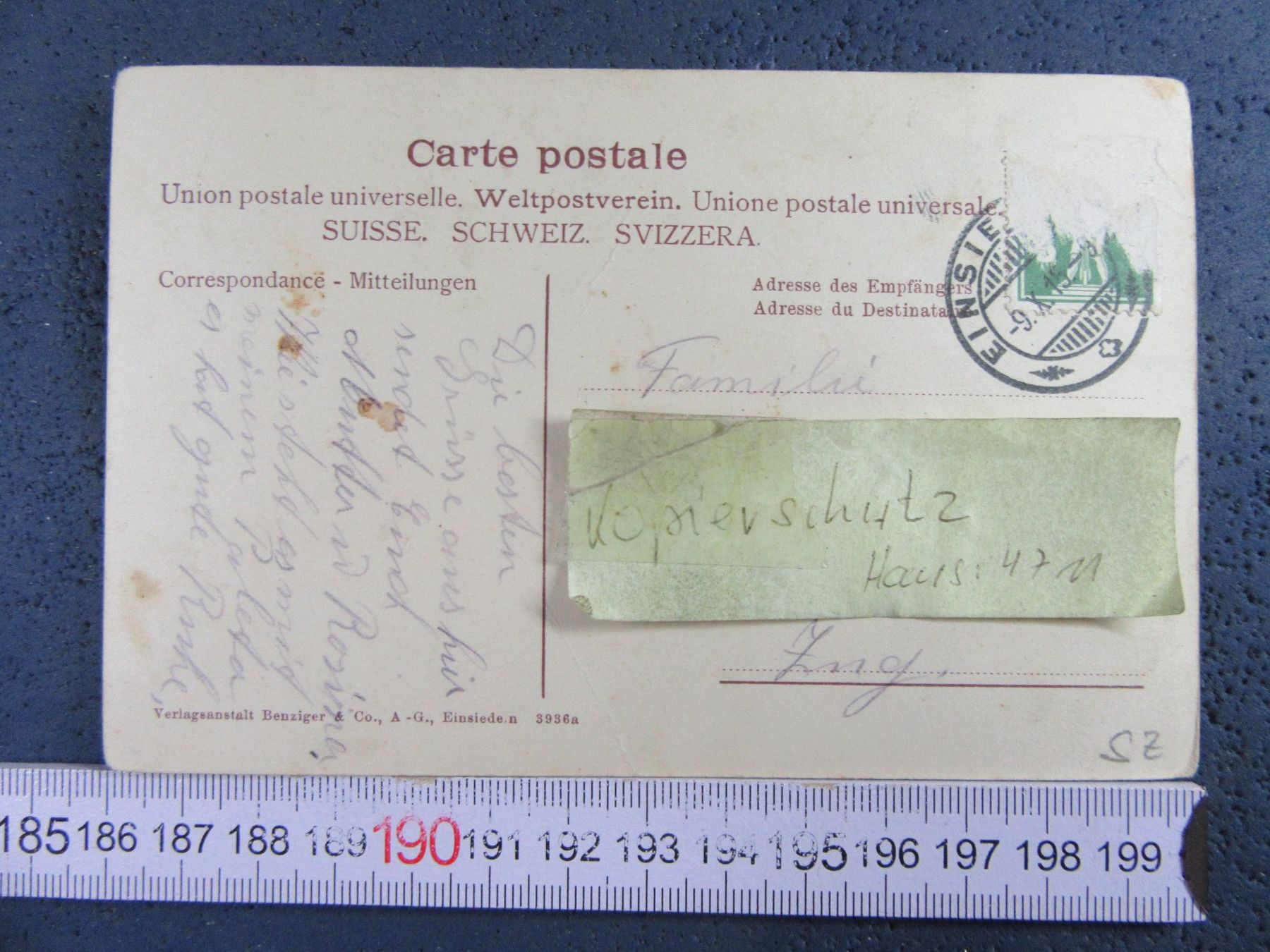 Ansichtskarten: ANDEDENKEN AN MARIA EINSIEDELN SZ AK 1915 – Gebraucht aus Ettingen von Hausi4711 1