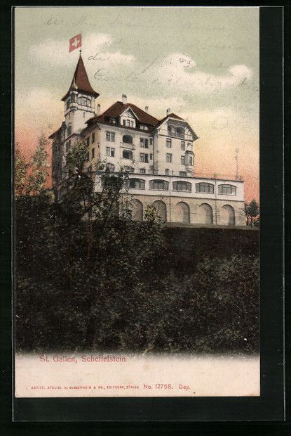 Cartoline postali: AK St. Gallen, Scheffelstein, 1907 – Usato da Berlin venduto da bartko-reher