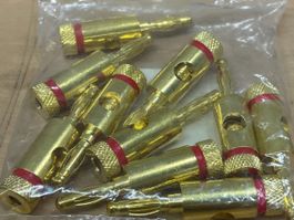 10x Lamellenstecker Stecker, gerade Stift-Ø: 4 mm Rot (A150)