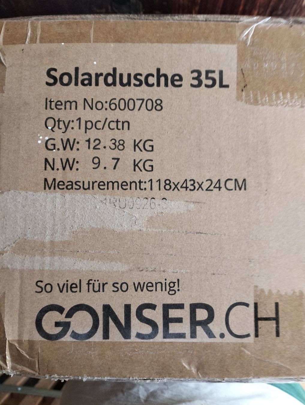 Docce: Solardusche 35 L neu von gonser – Nuovo e nell'imballaggio originale da Ossingen venduto da Challenger74 1