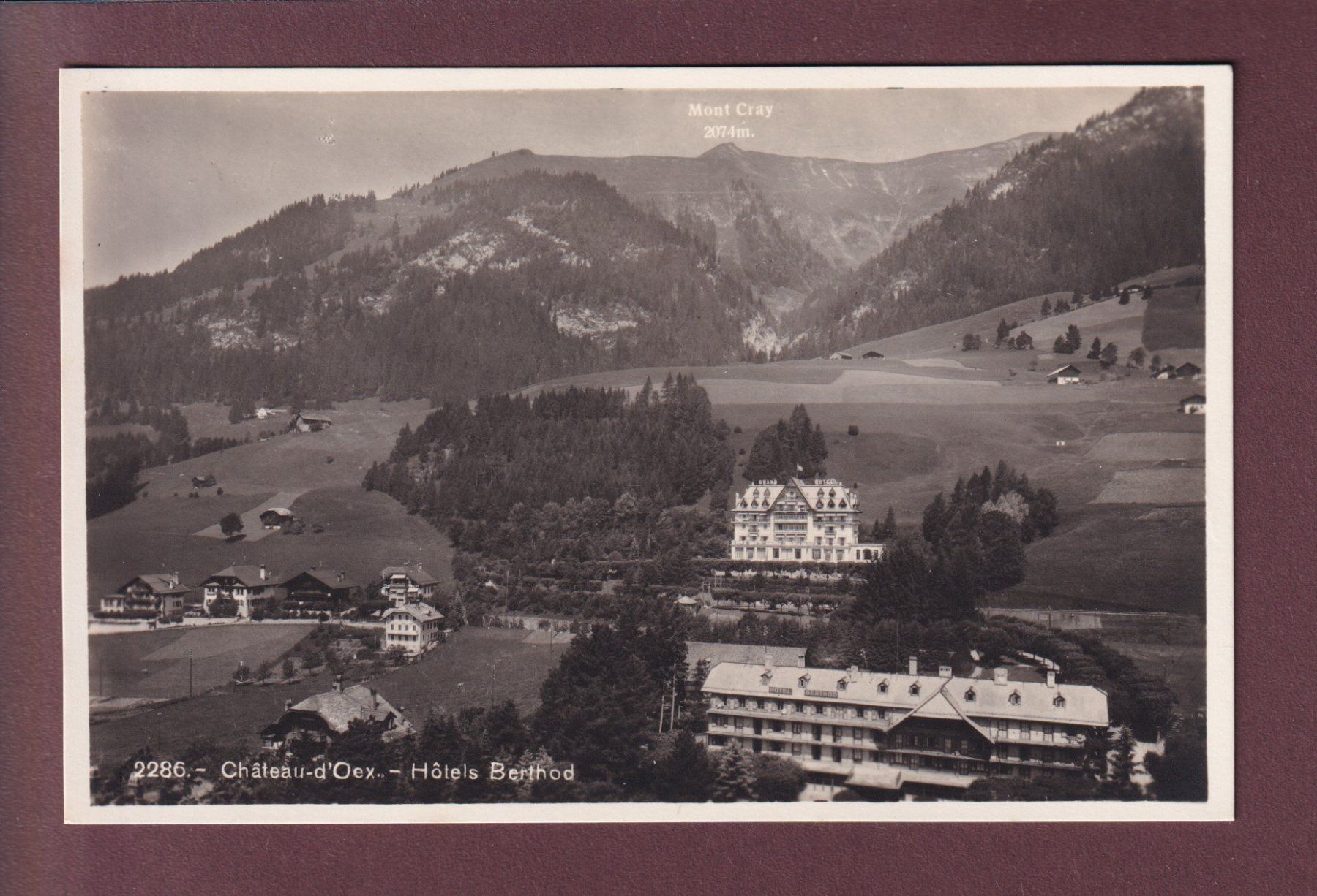Cartoline postali: CHÂTEAU D'OEX - Hôtel Berthod – Usato da Pully venduto da nicecards