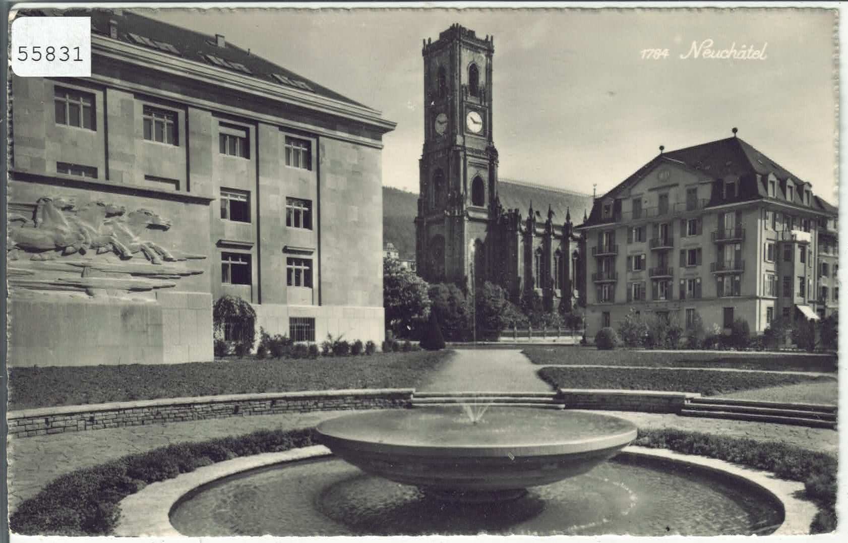 Cartoline postali: Neuchatel - Eglise fontaine – Usato da Ettingen venduto da Kartenplanet