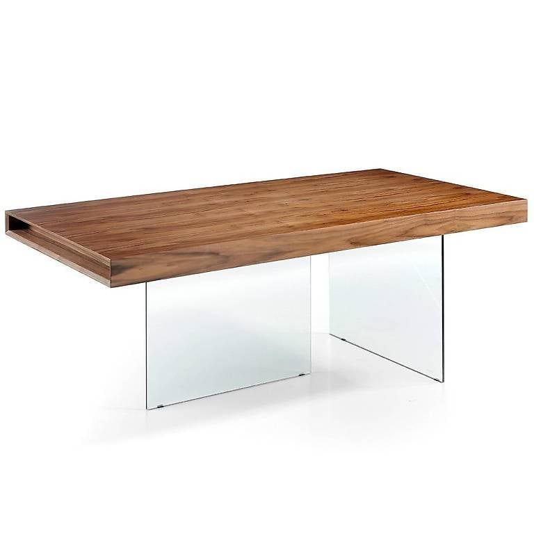 Tische: Esstisch aus Nussbaum mit Glasbeinen – Neu und originalverpackt aus Münchenstein von AndreHaus