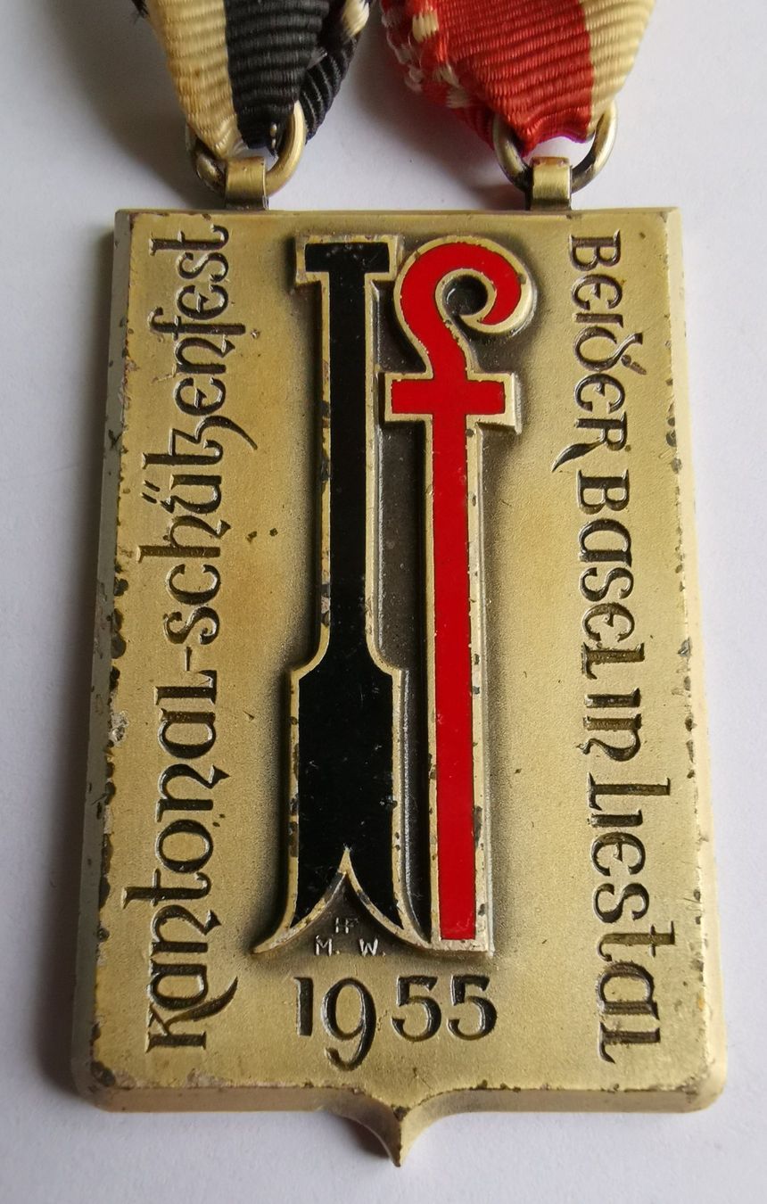 Medaillen: Medaille Kant Schützenf. beider Basel 1955 – Gebraucht aus Liestal von Ciccoo