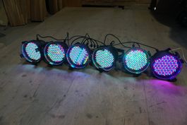 6x LED PAR 56 Scheinwerfer RGB DMX Lichteffekt