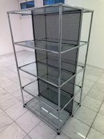USM Haller Regal 5 Glas-Tablare (verchromt)
