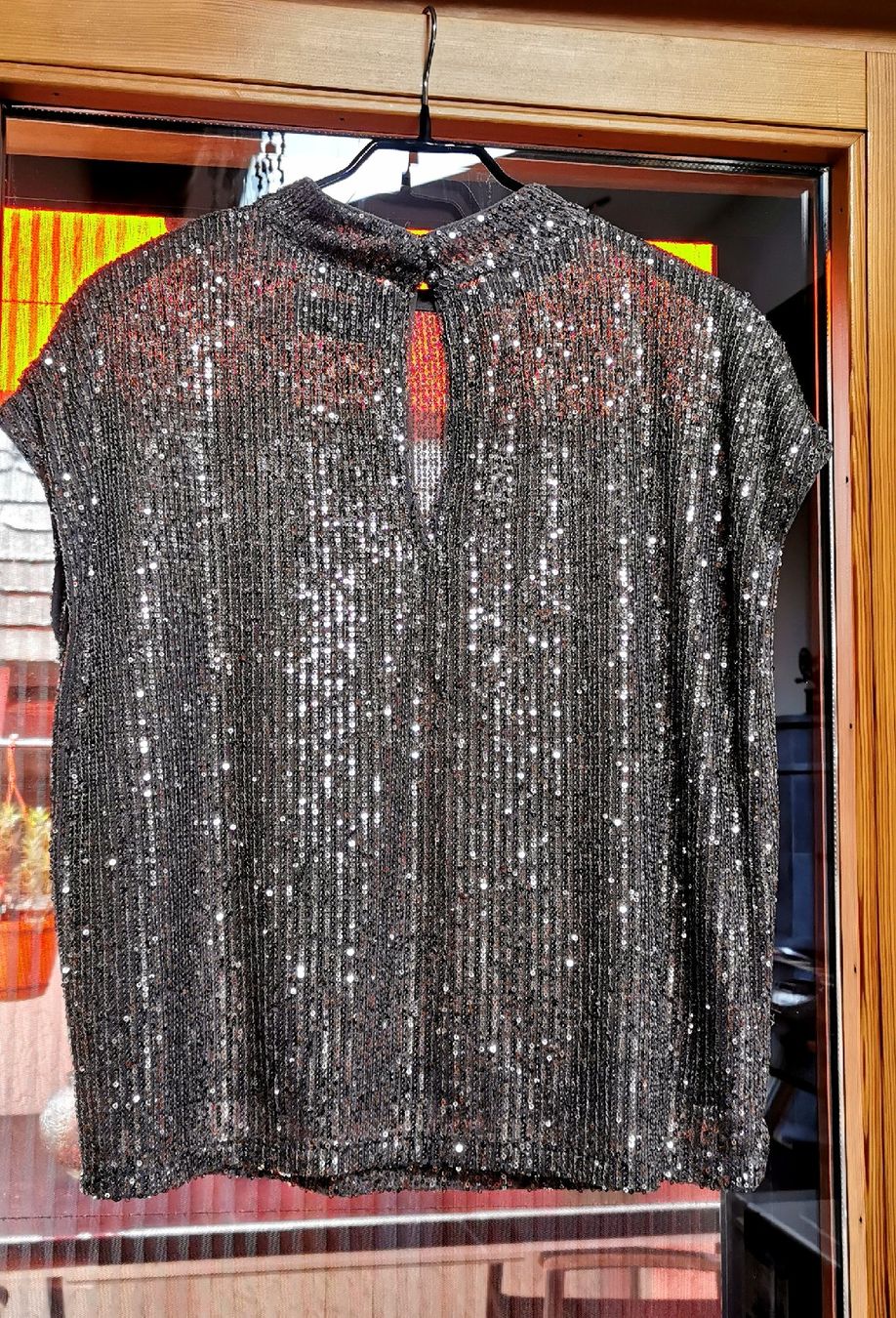 Top: Glitzer Top von CARTOON, Silber, festlich, Grösse L – Usato da Naters venduto da felizb60 2