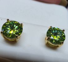 Boucles d'oreille argent avec moissanites 2 ct certifié GRA