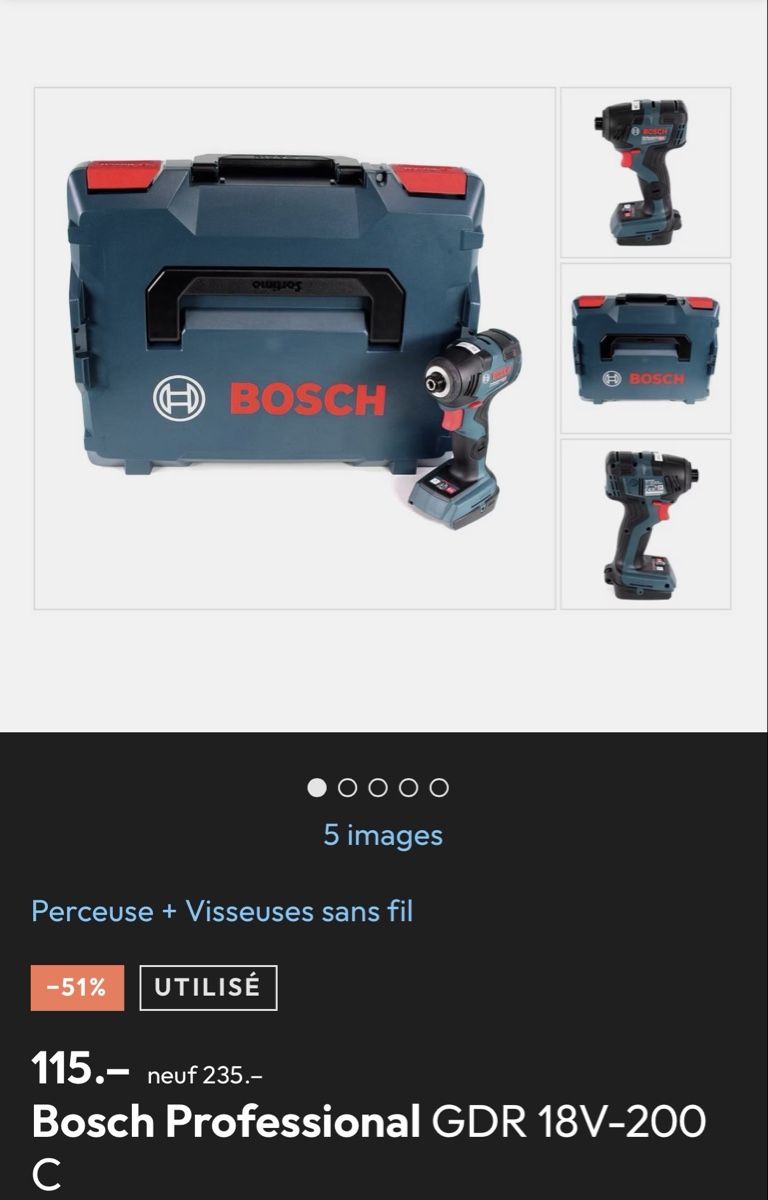 Bosch Alle Werkzeuge: Visseuse à choc Bosch GDR 18V-200C – Gebraucht aus Villars-sur-Glane von Fidodido67