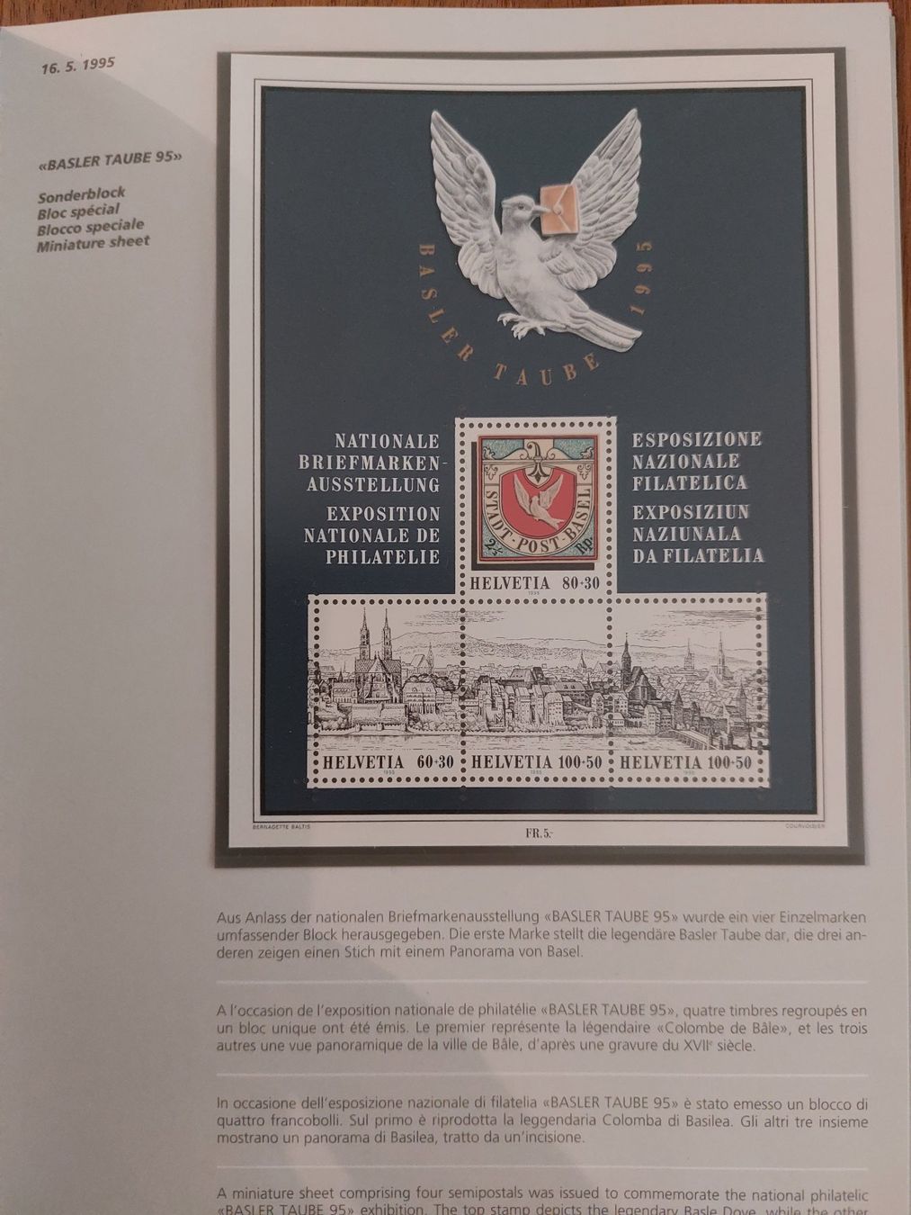 Alle Briefmarken: Briefmarken - PTT Jahrbuch 1995 Postfrisch – Gebraucht aus Rheinfelden von FilmAuktion 1