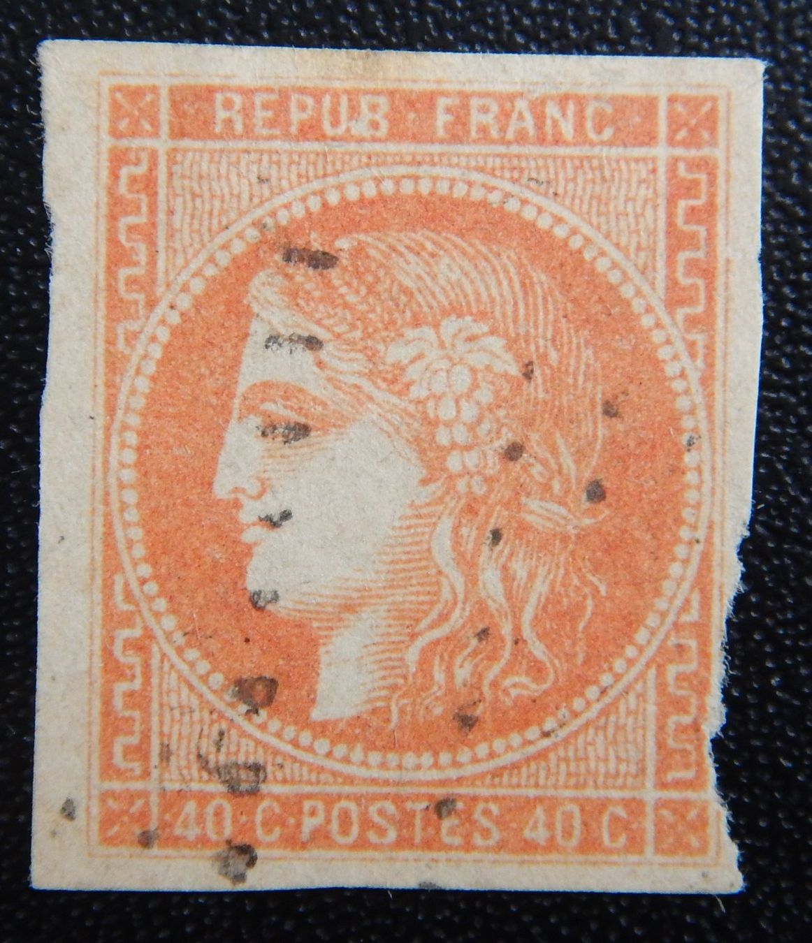 Alle Briefmarken: Frankreich Kat. 43a 1870 Kat. 130 Euro – Gebraucht aus Zürich von Muehlekauf