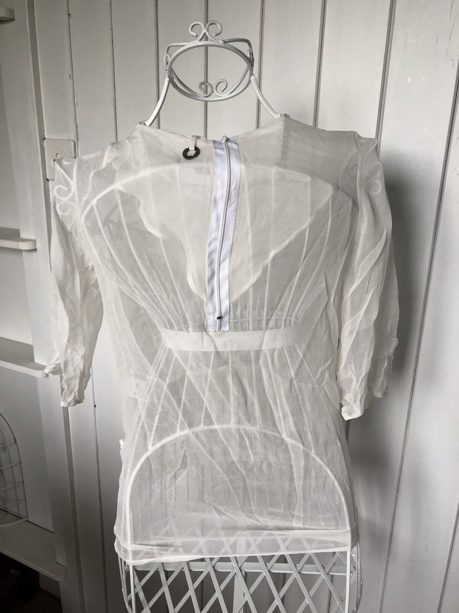 Blusen: Top soie transparent à sequins argentés Save The Queen – Neu (gemäss Beschreibung) aus Cuarnens von Sandrine0110 1