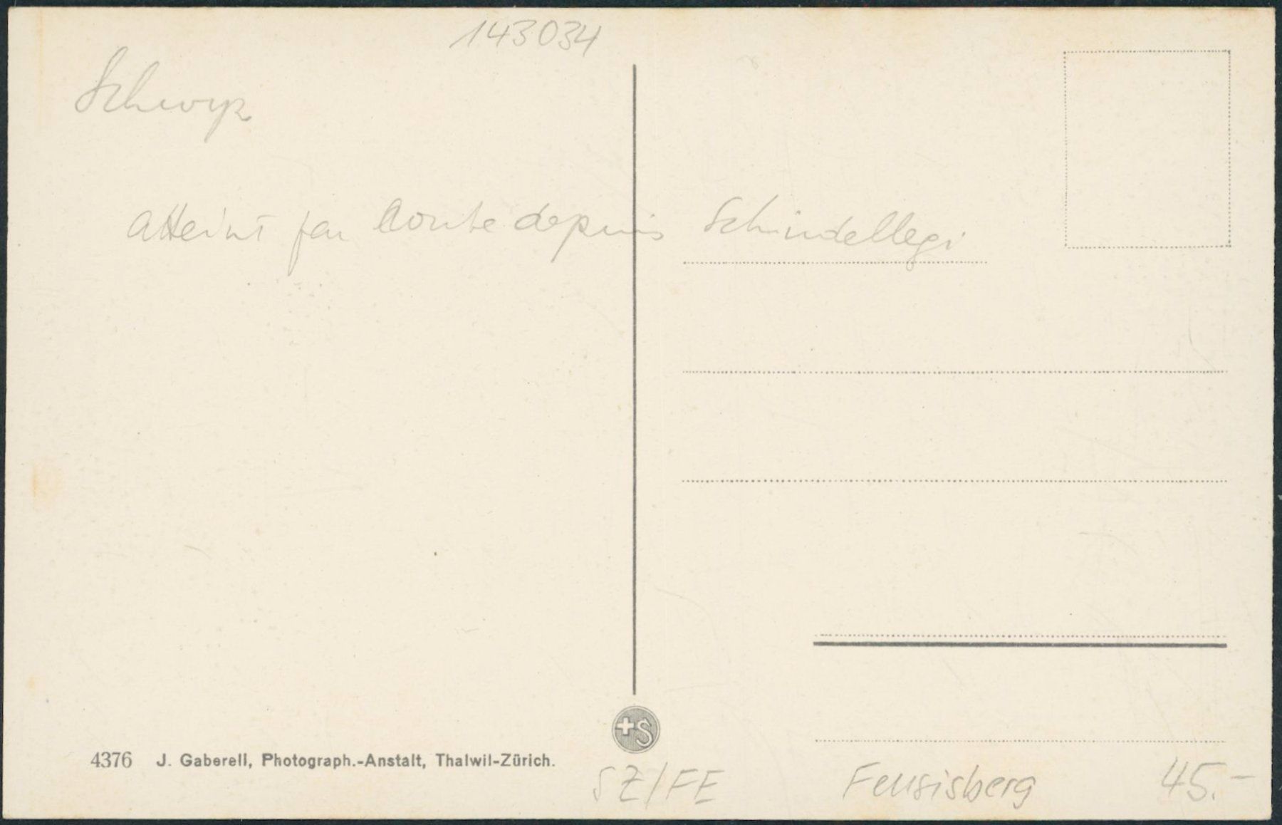 Ansichtskarten: SZ Feusisberg – Neu (gemäss Beschreibung) aus Schindellegi von stationary 1