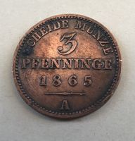 SCHEIDEMÜNZE 3 PFENNIGE 1865