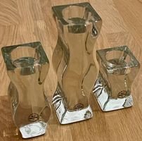 3er-Set Glasi Hergiswil Kerzenhalter, Swiss Made wie NEU