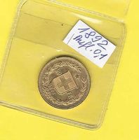 1892 Auflage 100'000 Vreneli Fr 20.-Helvetia/kaum zirkuliert