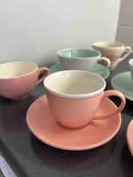 Vintage Tee-Tassen Set, Pastellfarben