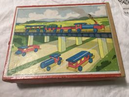HOLZBAUKASTEN EISENBAHN DDR ERZGEBIRGE 1950